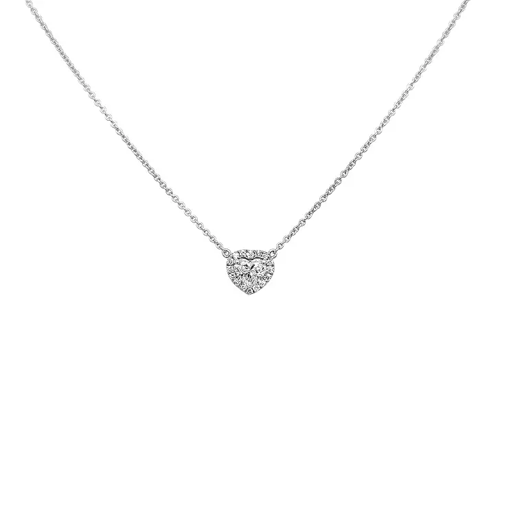 Золотая подвеска Сердце с бриллиантами