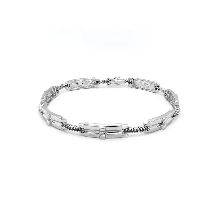 Золотой мужской браслет с черными бриллиантами