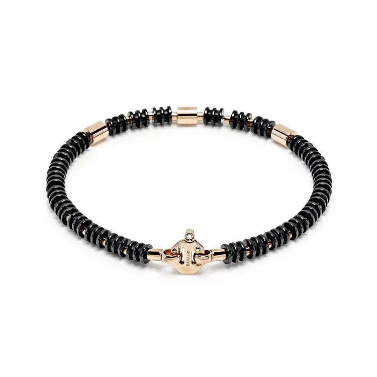 Золотой мужской браслет Baraka с керамикой BR215651