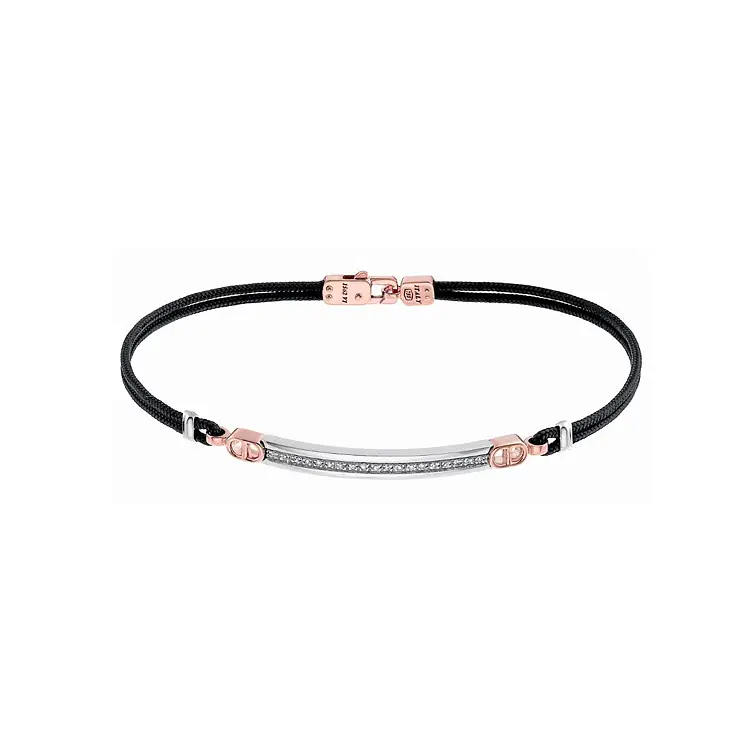 Золотой мужской браслет Zancan с бриллиантами