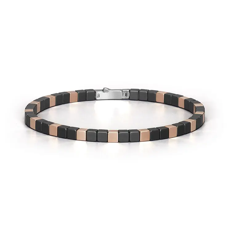 Золотой мужской браслет Baraka с керамикой BR351051