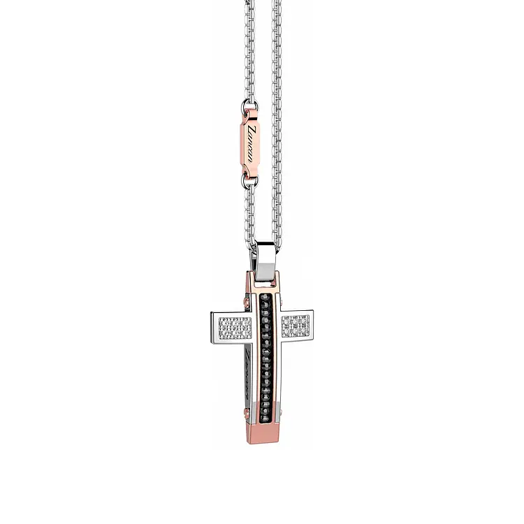 Золотая подвеска Крест Zancan EC807BR60