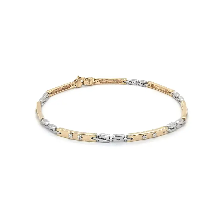 Золотой комбинированный браслет