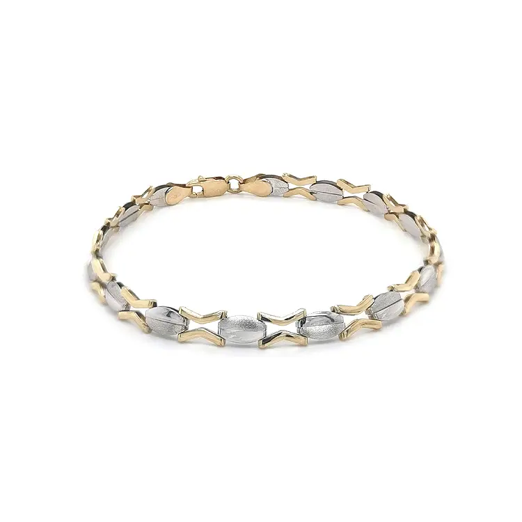 Золотой комбинированный браслет