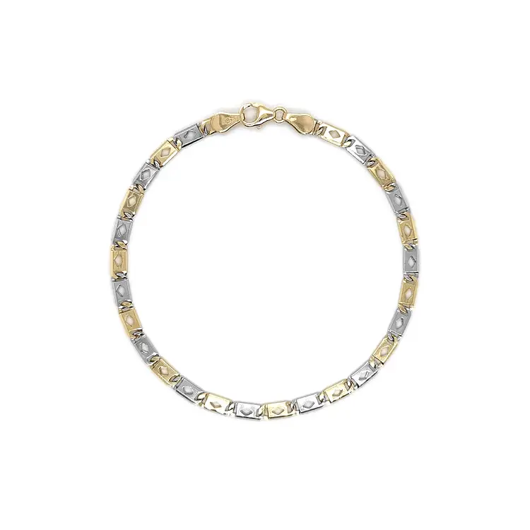 Золотой комбинированный браслет