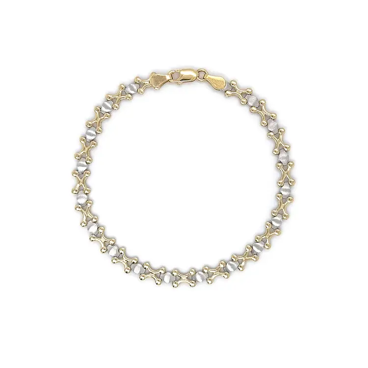 Золотой комбинированный браслет