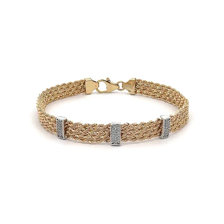 Женский браслет из золота с цирконами