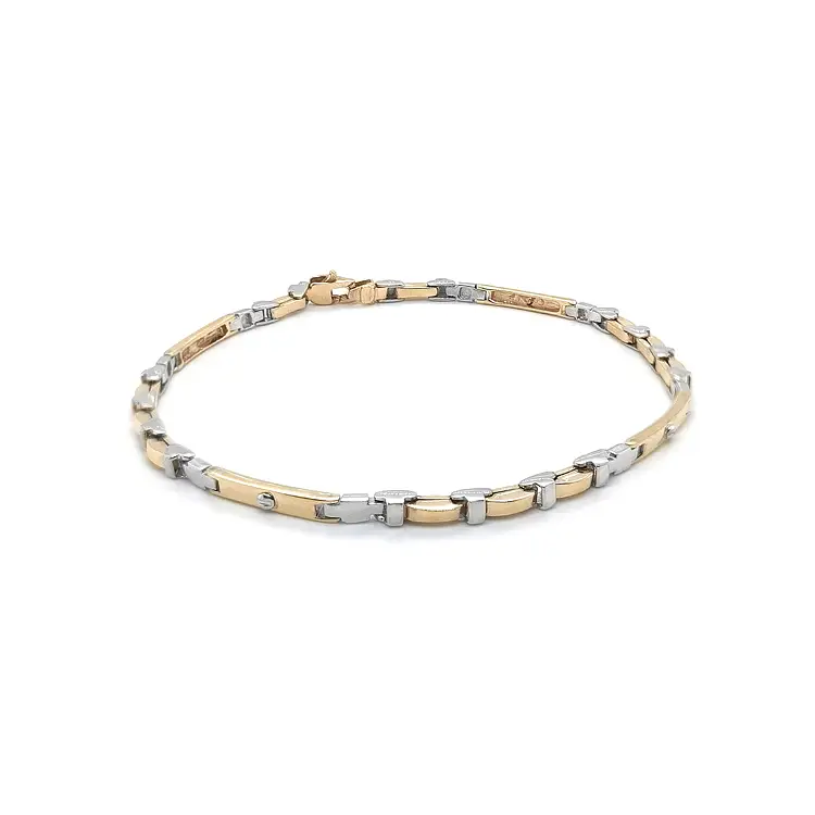 Золотой комбинированный браслет