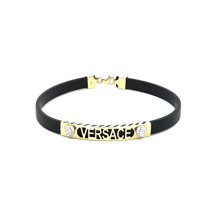 Золотой браслет с каучуком