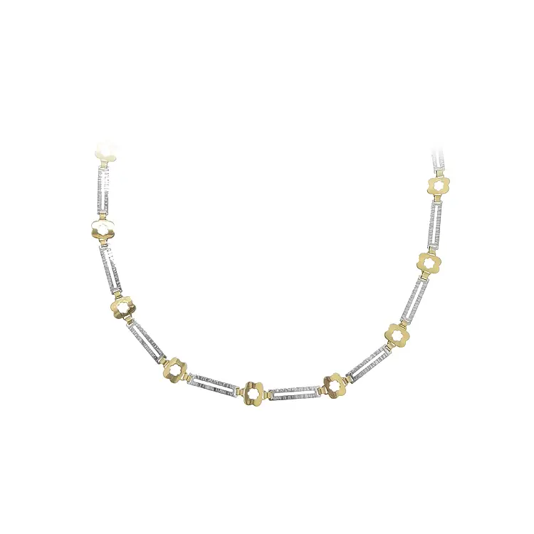 Золотое женское ожерелье из комбинированного золота