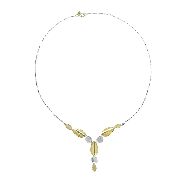 Золотое женское ожерелье из комбинированного золота