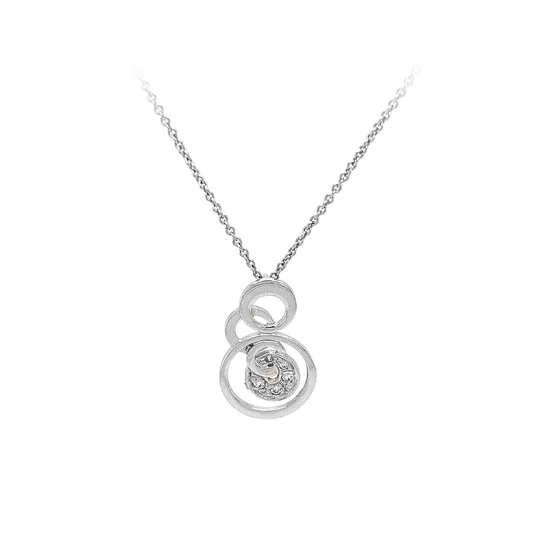 Колье с цирконами из белого золота