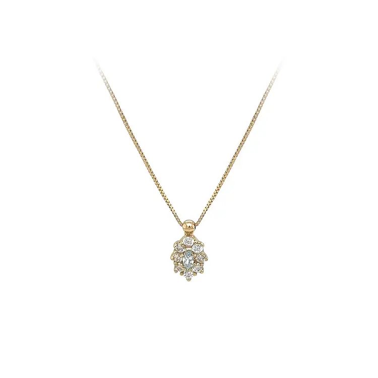 Золотое колье с цирконами