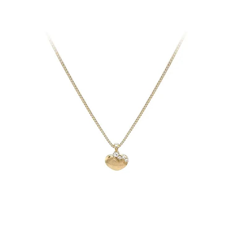 Золотое сердце с цирконами