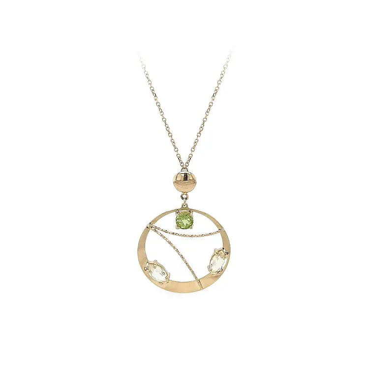 Золотое ожерелье с цветными камнями