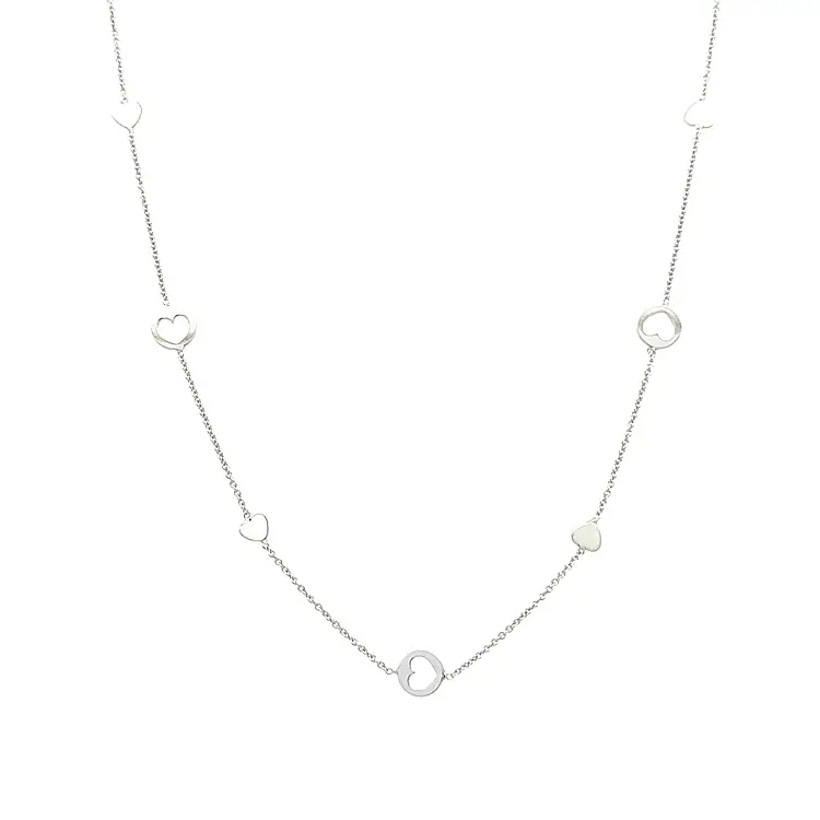 Золотое ожерелье с сердечками