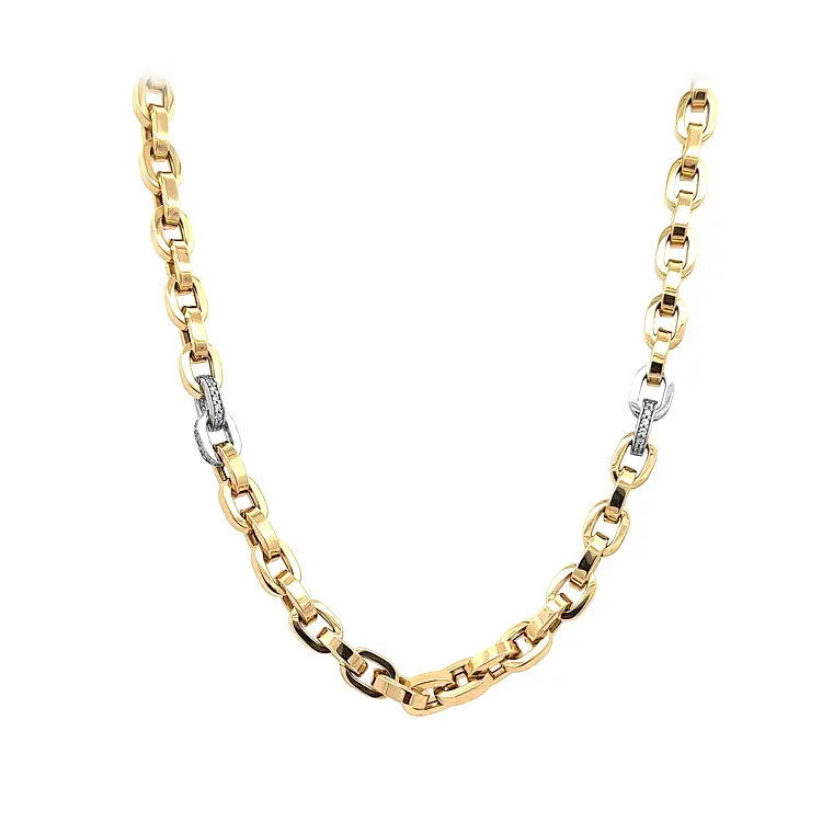 Золотое колье с цирконами