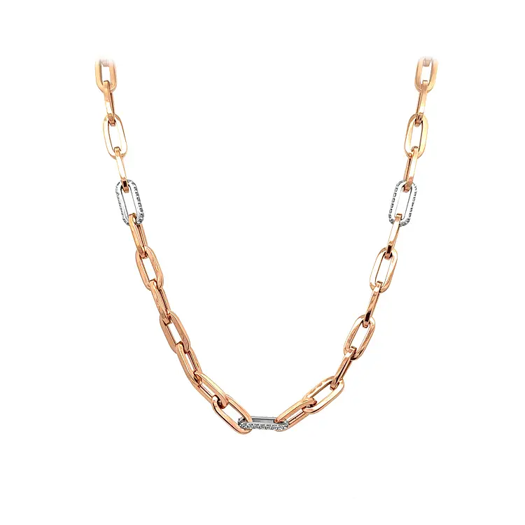 Женское ожерелье из комбинированного золота