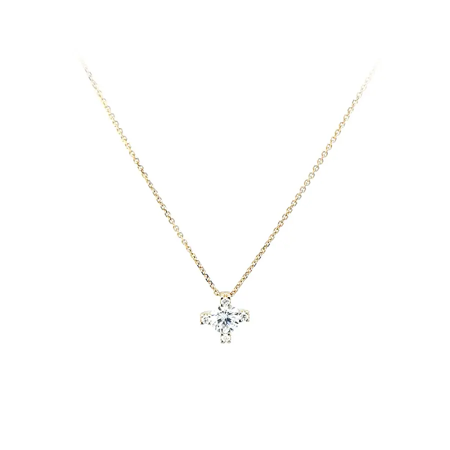 Золотое колье с цирконами