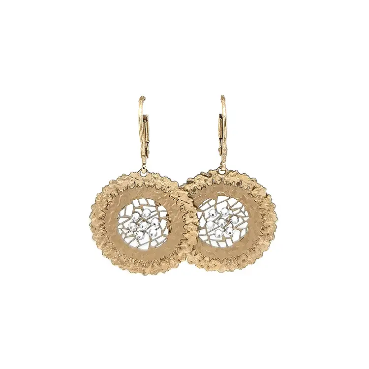 Золотые серьги-пусеты с цирконами