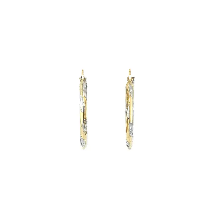 Круглые серьги из комбинированного золота