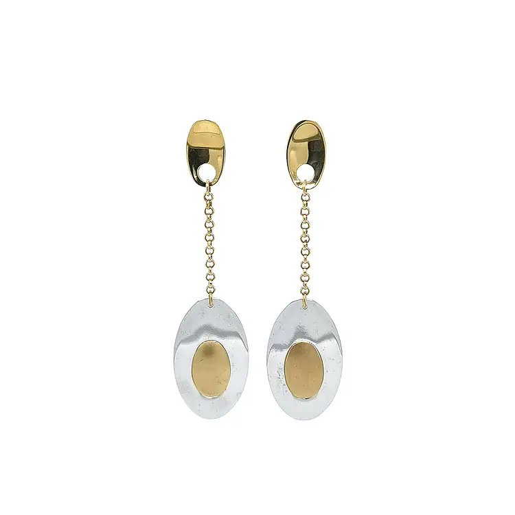 Серьги из комбинированного золота