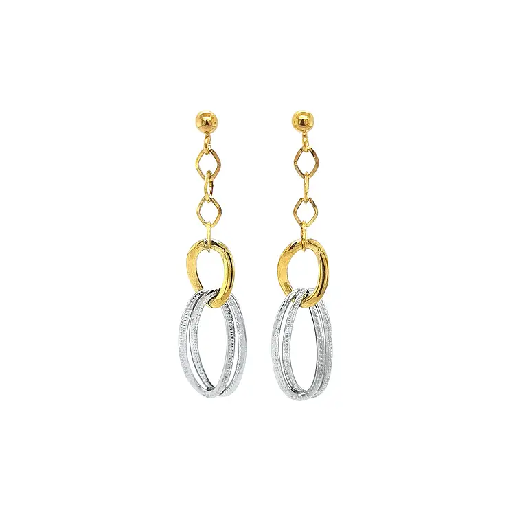 Серьги из комбинированного золота