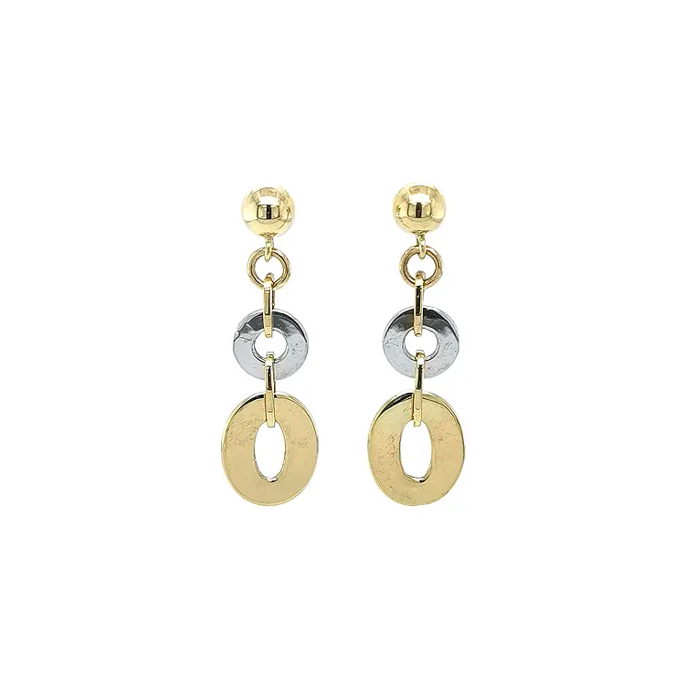 Серьги из комбинированного золота