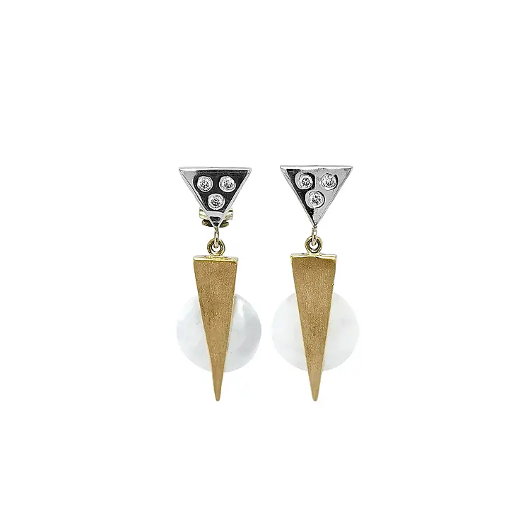 Серьги с жемчугом Комбинированное золото