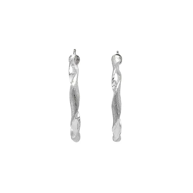 Круглые серьги из белого золота