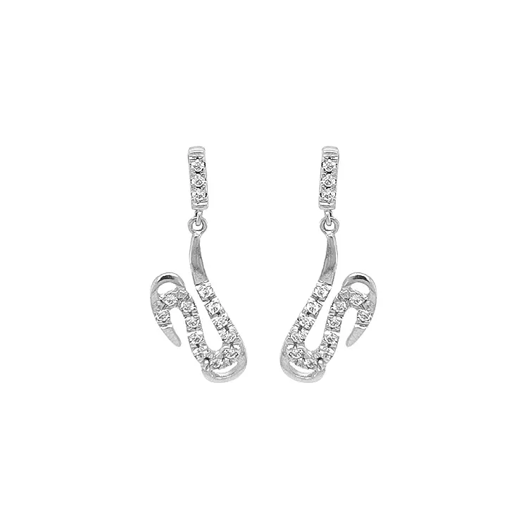 Золотые серьги-пусеты с цирконами