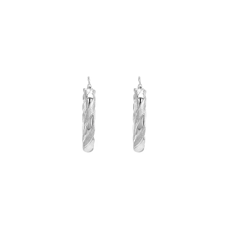 Круглые серьги из белого золота