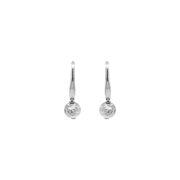 Серьги-шарики из белого золота