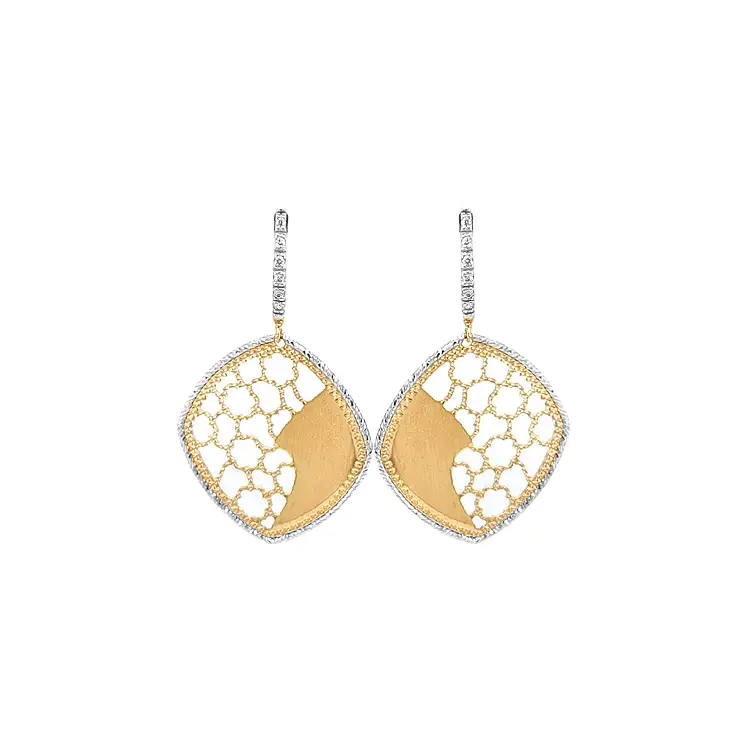 Золотые серьги-пусеты с цирконами