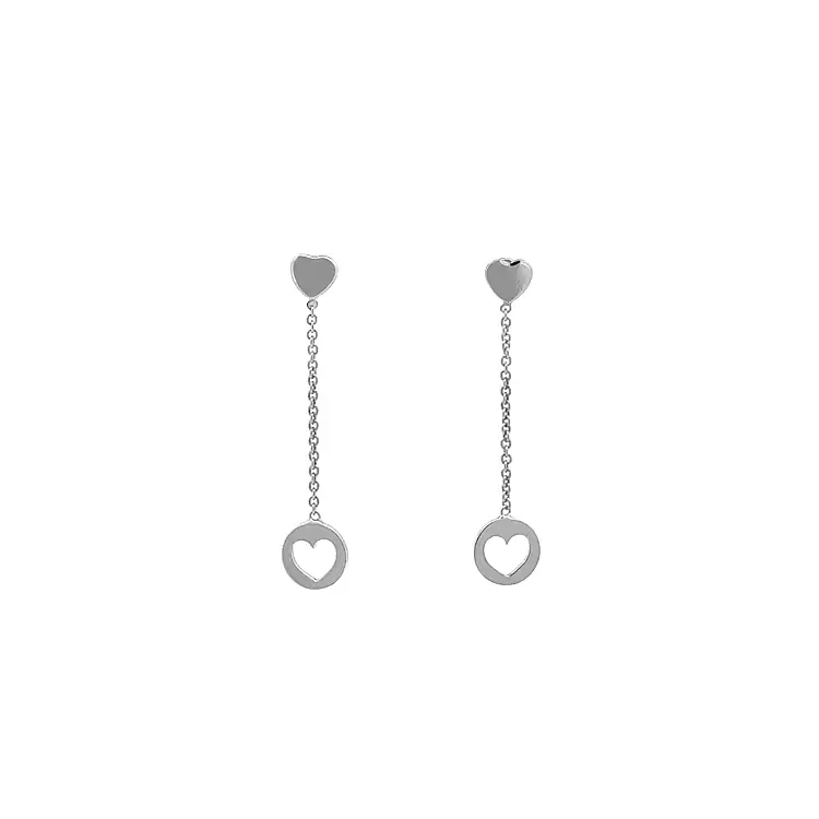 Золотые висячие серьги Сердечки