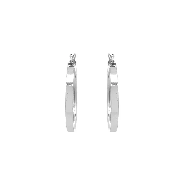 Круглые серьги из белого золота