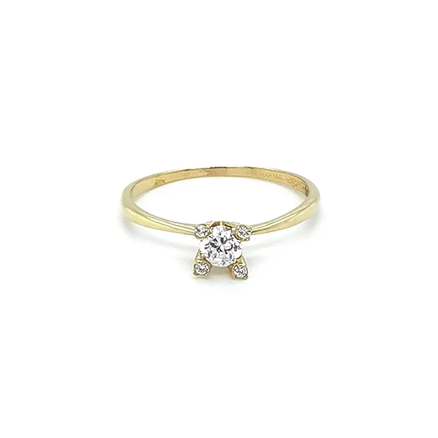 Золотое обручальное кольцо с цирконами