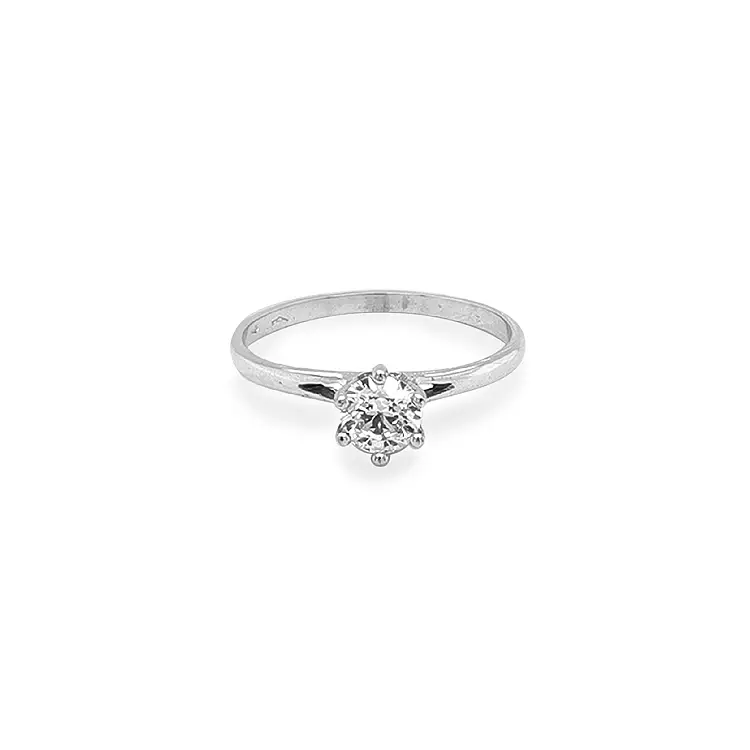 Золотое обручальное кольцо с цирконом