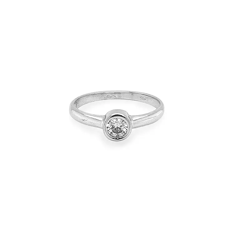 Золотое обручальное кольцо с цирконом