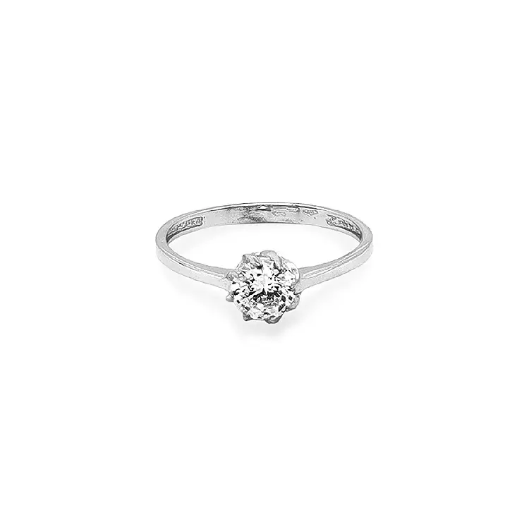 Золотое обручальное кольцо с цирконом