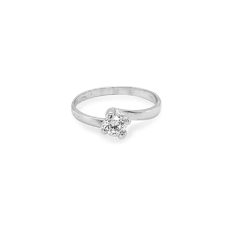 Золотое обручальное кольцо с цирконом