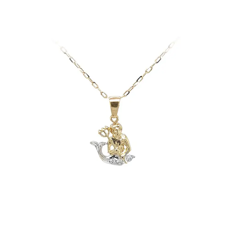 Золотой кулон Водолей