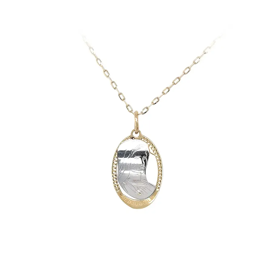 Кулон Мадонна Дева Мария из комбинированного золота