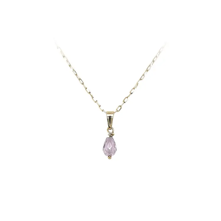 Золотая подвеска с фиолетовым камнем