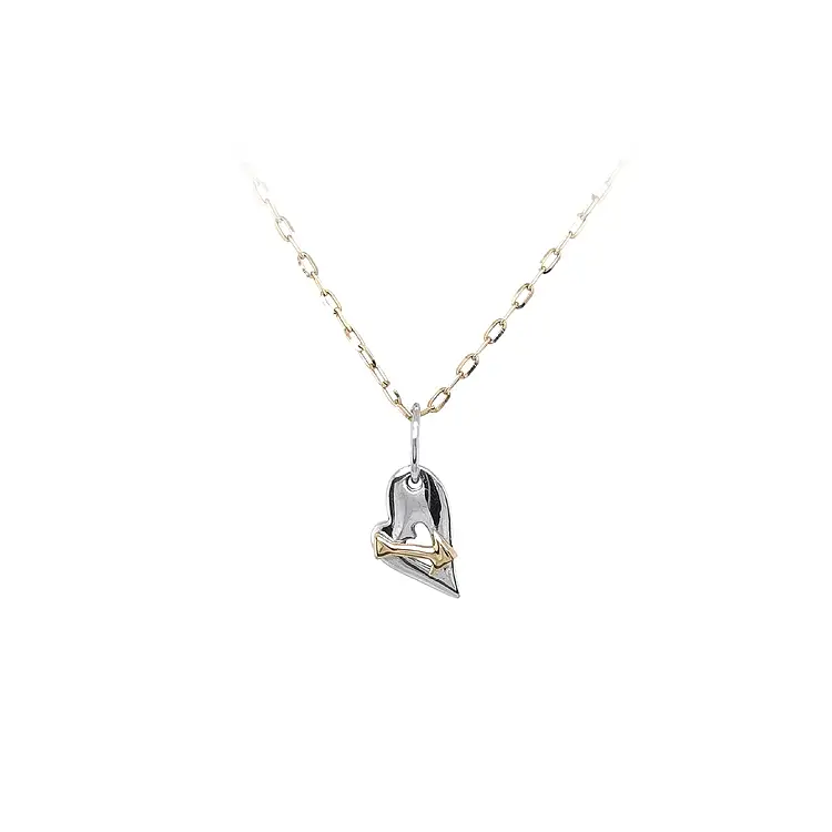 Золотая подвеска Сердце со стрелой
