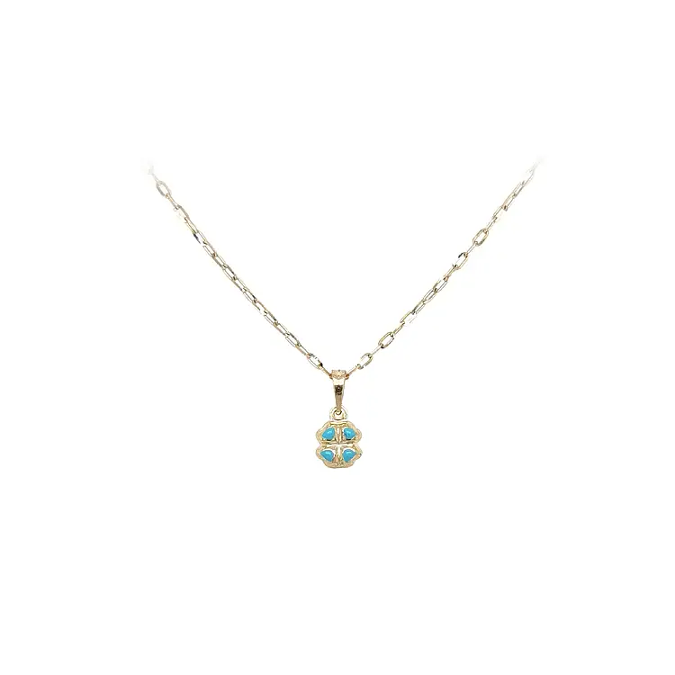 Золотой кулон 'Четырехлистный клевер