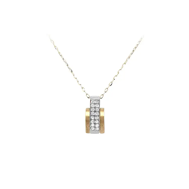 Подвеска с цирконами из комбинированного золота
