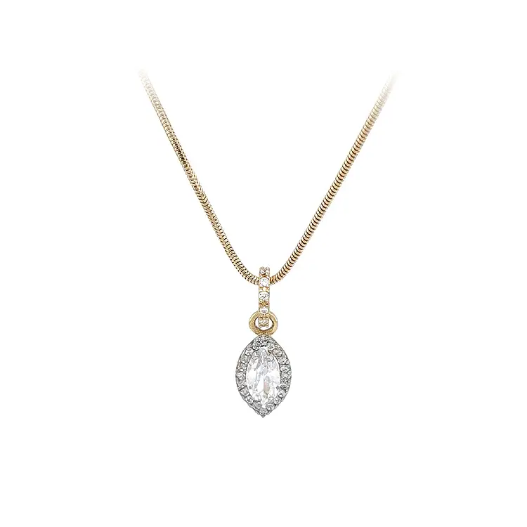 Золотое колье с цирконами