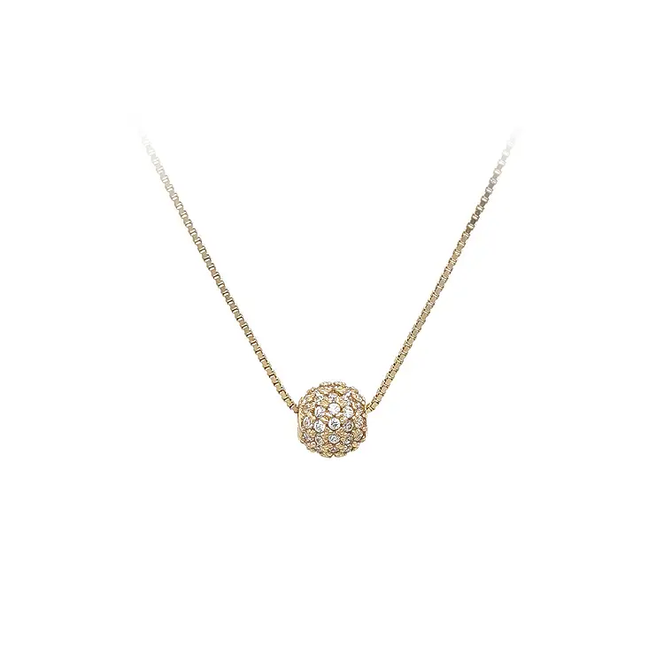 Золотая подвеска Шар с цирконами