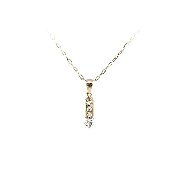 Золотая подвеска с цирконами